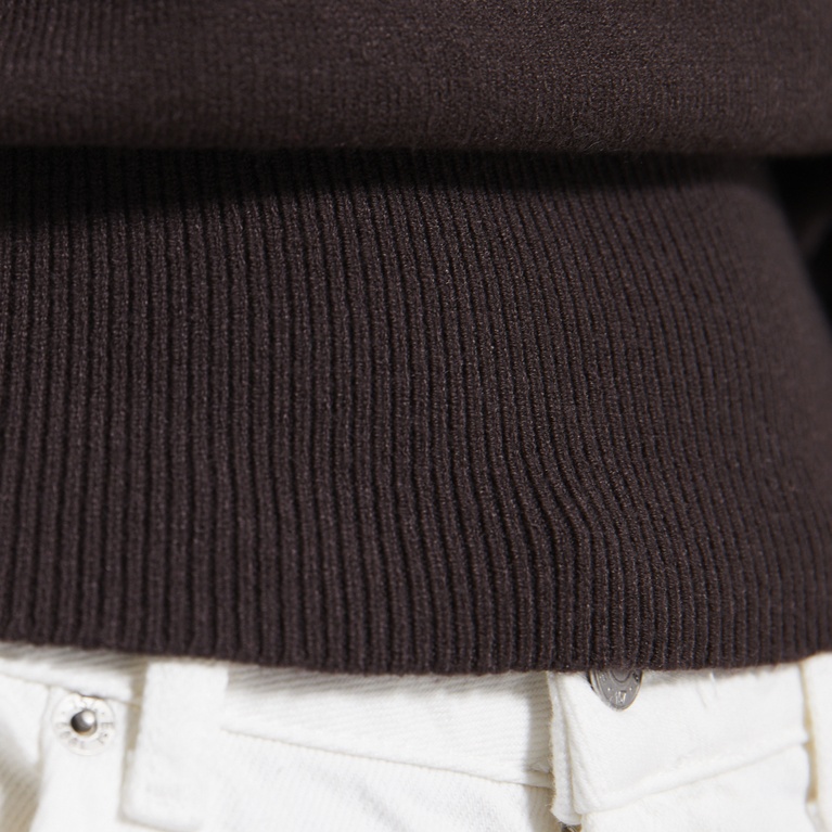 Off-shoulder knit sweater "Adriana" Brown